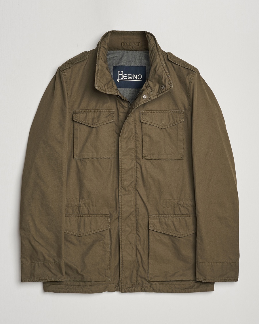 Herno Cotton Field Jacket Army Green at 