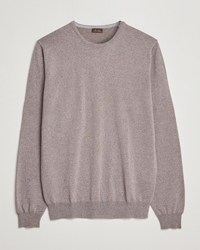 Men | Sweaters & Knitwear | Stenströms | Merino Crew Neck Mud Brown