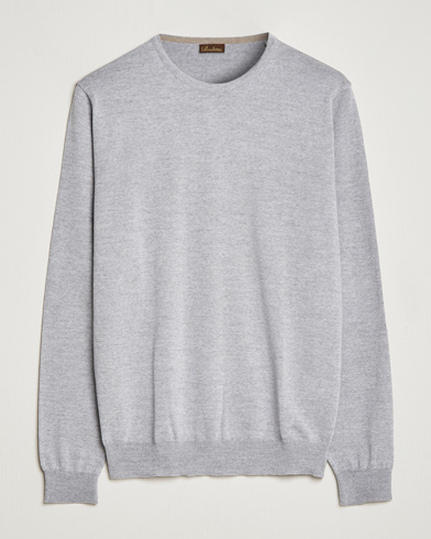 Men | Sweaters & Knitwear | Stenströms | Merino Crew Neck Light Grey