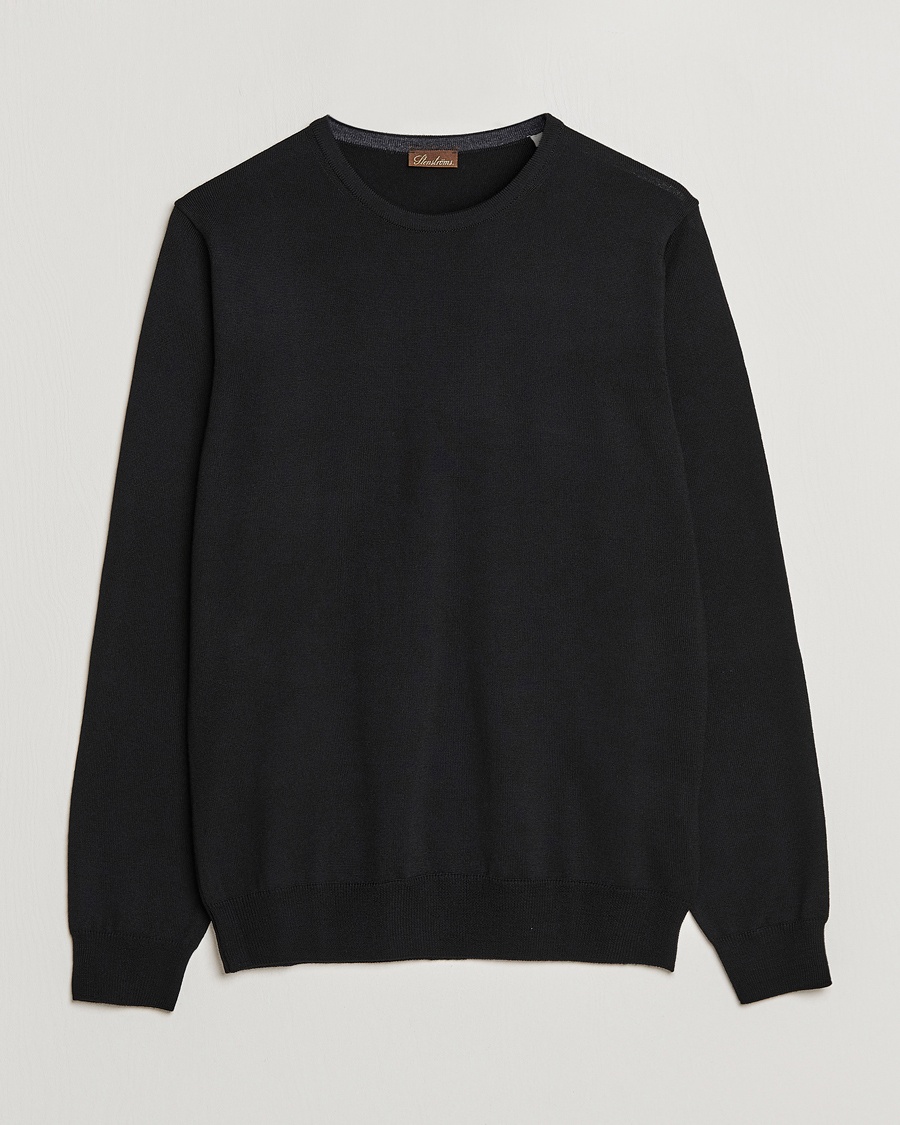 Stenströms Merino Crew Neck Black – Black