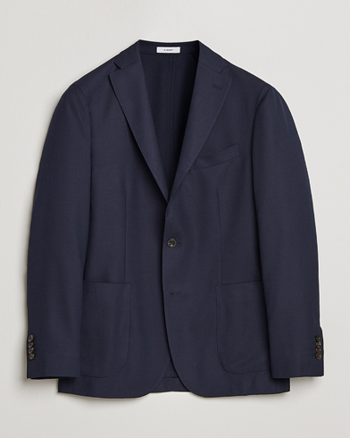 Men | Wool Blazers | Boglioli | K Jacket Wool Hopsack Blazer Navy