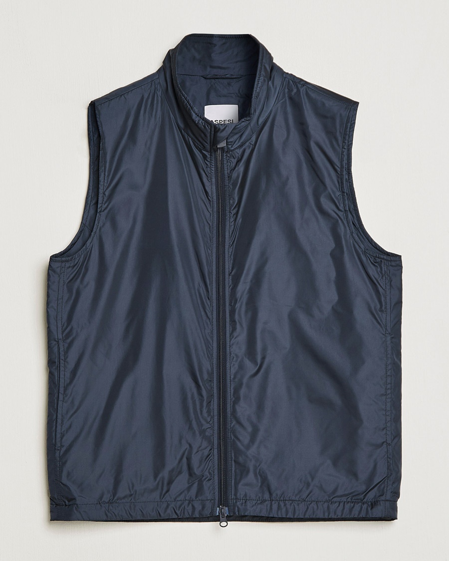 Aspesi Vernes Nylon Gilet Navy – Blue
