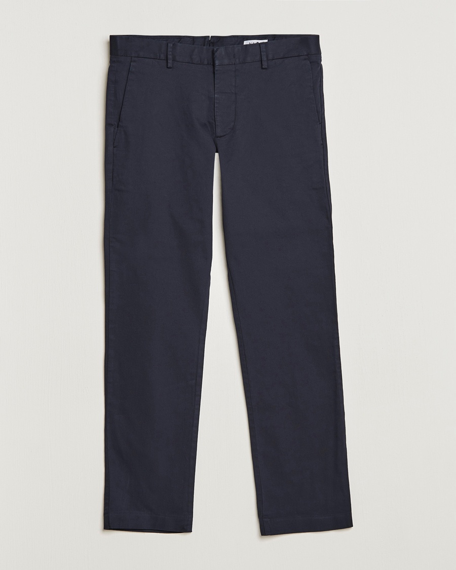 NN07 Theo Regular Fit Stretch Chinos Navy Blue – Blue