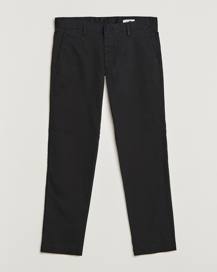NN07 Theo Regular Fit Stretch Chinos Black – Black