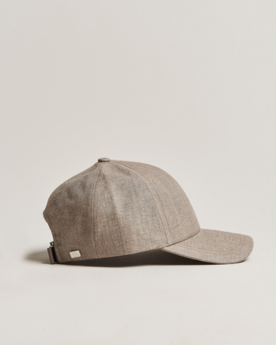 Men |  | Varsity Headwear | Linen Baseball Cap Argent Khaki