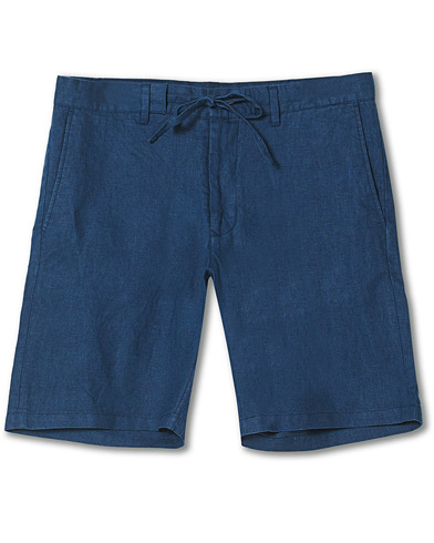 Linen Shorts |  Relaxed Linen Drawstring Shorts Insignia Blue