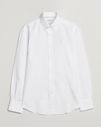 Men | Brunello Cucinelli | Brunello Cucinelli | Slim Fit Twill Button Down Shirt White