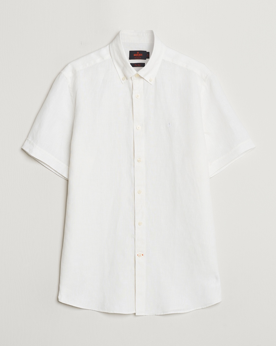 Fred Perry Woven Pique Short Sleeve Linen Shirt Navy at