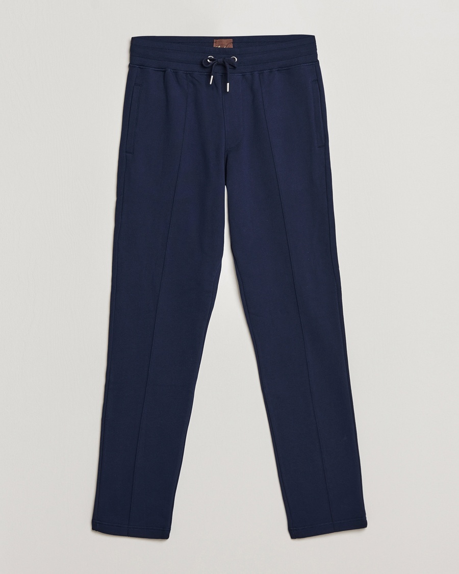 Stenströms Cotton Jersey Pants Navy – Blue
