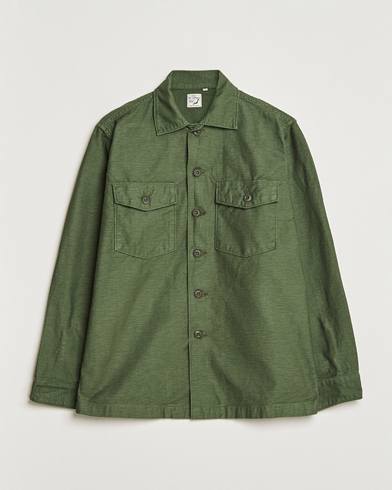 Men |  | orSlow | Cotton Sateen US Army Overshirt Army Green