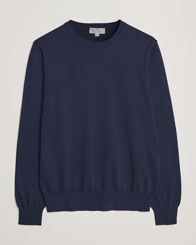 Men | Canali | Canali | Cotton Crew Neck Pullover Navy
