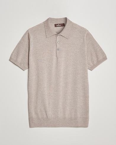 Men | Clothing | Morris Heritage | Short Sleeve Knitted Polo Shirt Khaki