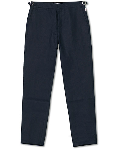 Men | Linen Trousers | Orlebar Brown | Griffon Linen Trousers Navy