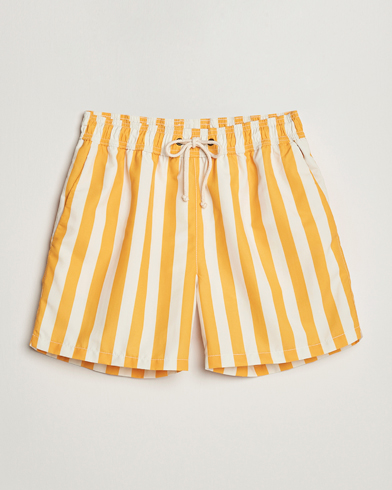 Men | Drawstring swim shorts | Ripa Ripa | Paraggi Striped Swimshorts Yellow/White