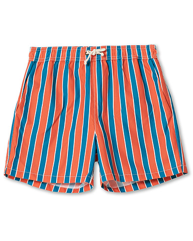 Men | Swimwear | Ripa Ripa | Monterosso Striped Swimshorts Green/Orange