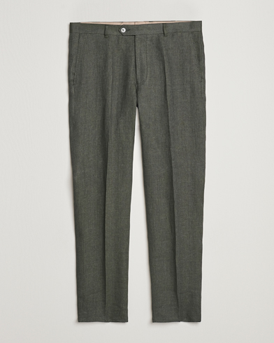 Men | Linen Trousers | Oscar Jacobson | Denz Linen Trousers Green