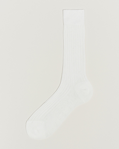 Men |  | Bresciani | Cotton Ribbed Short Socks White