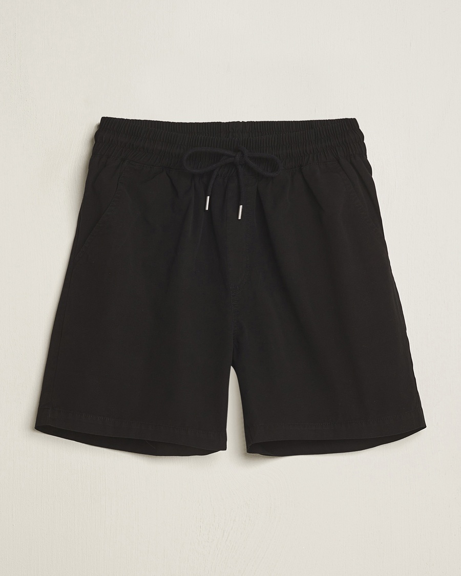 Colorful Standard Classic Organic Twill Drawstring Shorts Deep Black – Black