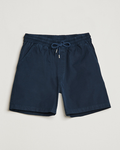 Men | Shorts | Colorful Standard | Classic Organic Twill Drawstring Shorts Navy Blue