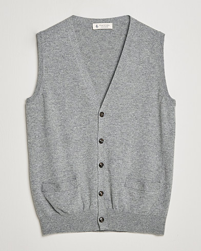 Men | Cashmere sweaters | Piacenza Cashmere | Cashmere Sleeveless Cardigan Light Grey