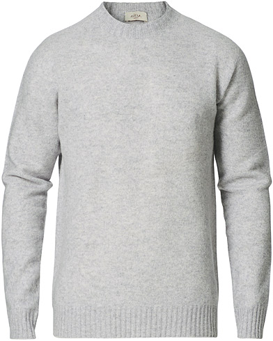 Men | Crew Neck Jumpers | Altea | Wool/Cashmere Crew Neck Sweater Light Grey