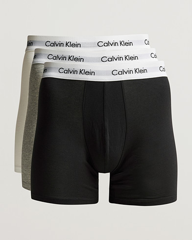 Men | Underwear | Calvin Klein | Cotton Stretch 3-Pack Boxer Breif Black/Grey/White