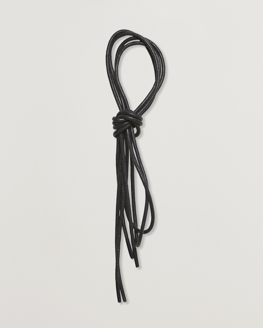 Saphir Medaille d'Or Shoe Laces Thin Waxed 75cm Black – Black