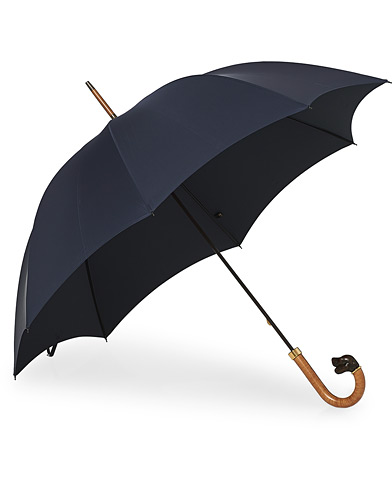 Face the Rain in Style |  Brown Spaniel Umbrella Navy