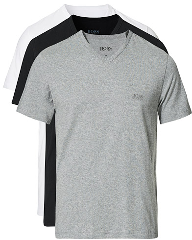 Short Sleeve T-shirts |  3-Pack V-Neck T-Shirt Black/Grey/White