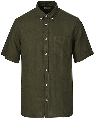  |  Tyrion Linen Short Sleeve Shirt Army Green