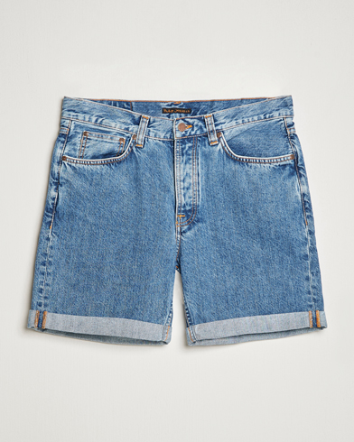 Men | Jeans shorts | Nudie Jeans | Josh Stretch Denim Shorts Friendly Blue