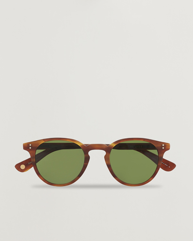 Men | Round Frame Sunglasses | Garrett Leight | Clement Sunglasses Matte Honey/Pure Green