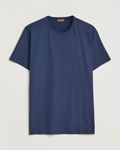 Men | T-Shirts | Stenströms | Solid Cotton T-Shirt Navy
