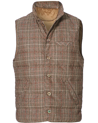  |  Quilted Check Wool Vest Brown
