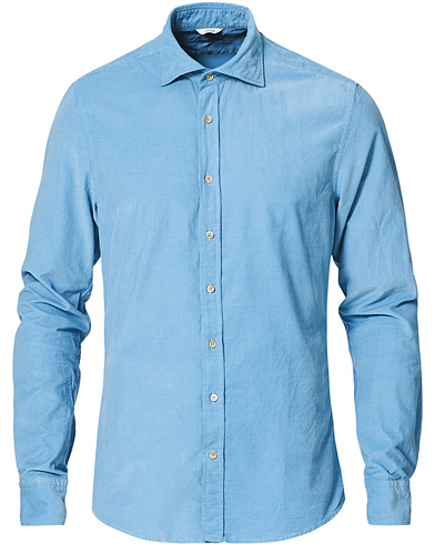  |  Slimline Washed Corduroy Cut Away Shirt Blue