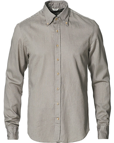  |  Slimline Washed Button Down Oxford Shirt Grey
