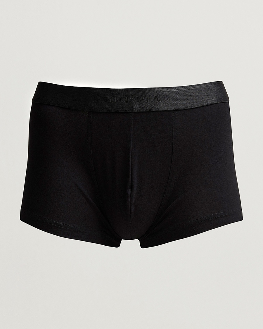Sunspel Cotton Stretch Trunk Black – Black