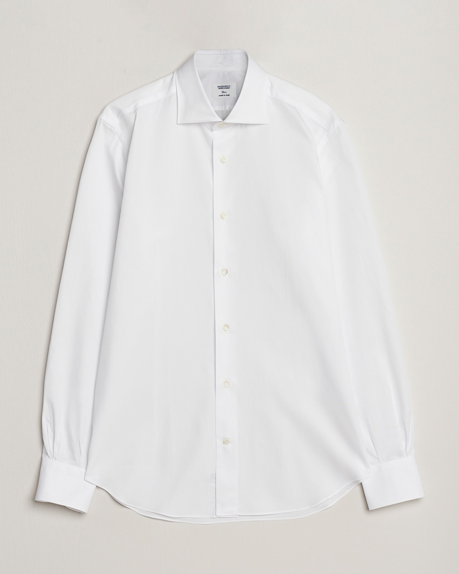 Mazzarelli Soft Cotton Cut Away Shirt White – White