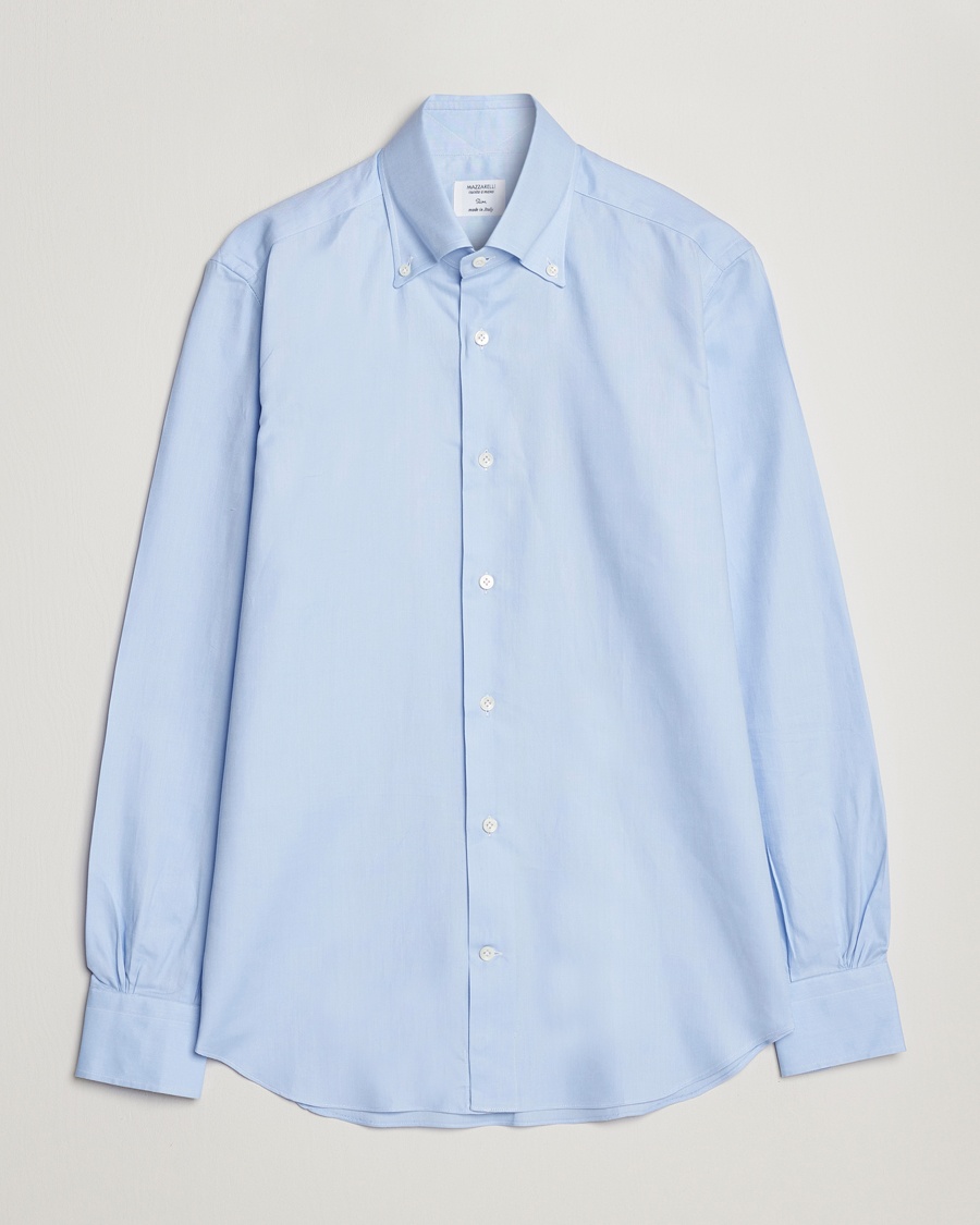 Mazzarelli Soft Oxford Button Down Shirt Light Blue – Blue
