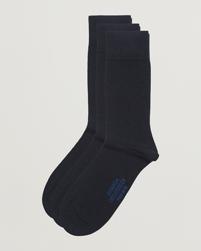 Men | Everyday Socks | Amanda Christensen | 3-Pack True Cotton Socks Dark Navy