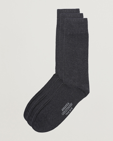 Men | Everyday Socks | Amanda Christensen | 3-Pack True Cotton Socks Antrachite Melange