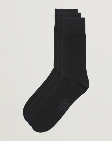 Men | Amanda Christensen | Amanda Christensen | 3-Pack True Cotton Socks Black