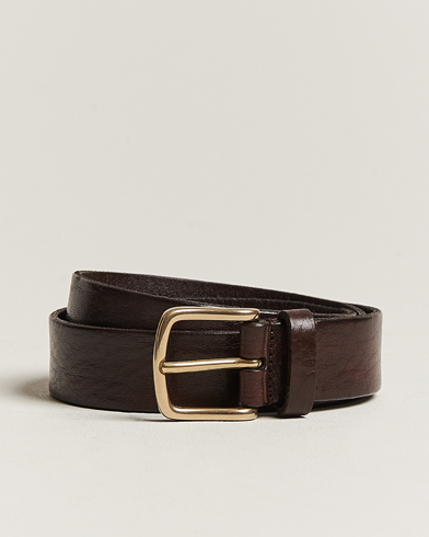 Men | Belts | Anderson's | Leather Belt 3 cm Dark Brown