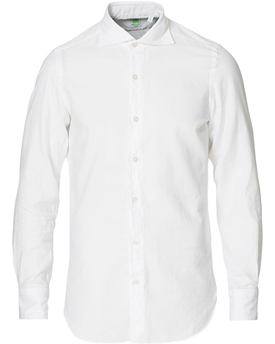 Men | Flannel Shirts | Finamore Napoli | Tokyo Slim Fit Flannel Shirt White