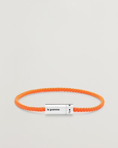 Men | Jewellery | LE GRAMME | Nato Cable Bracelet Orange/Sterling Silver 7g