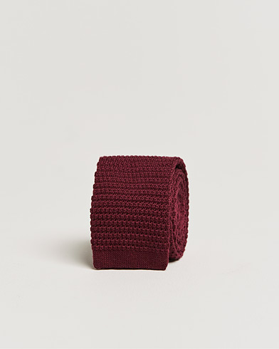 Men |  | Amanda Christensen | Wool Knitted 6cm Tie Wine