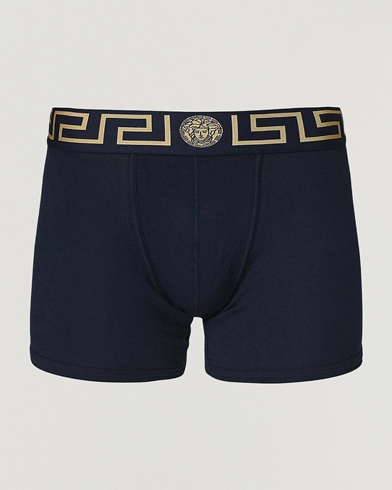 Men | Underwear & Socks | Versace | Greca Boxer Briefs Navy