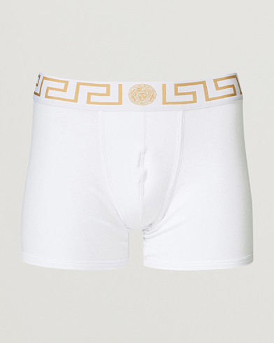 Men | Underwear | Versace | Greca Boxer Briefs White