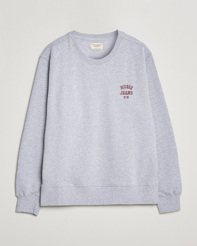 Men | Grey sweatshirts | Nudie Jeans | Frasse Logo Sweatshirt Grey melange