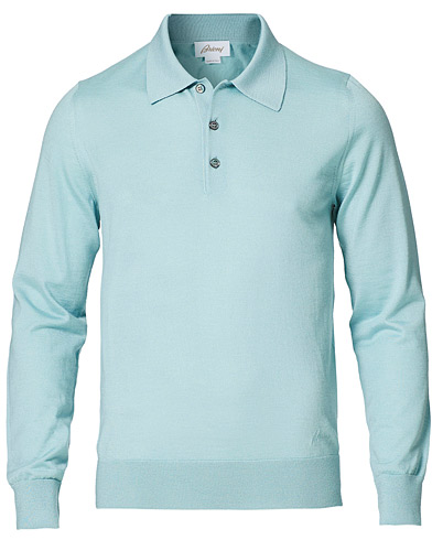 Knitted Polo Shirts |  Cashmere/Silk Knitted Polo Aqua